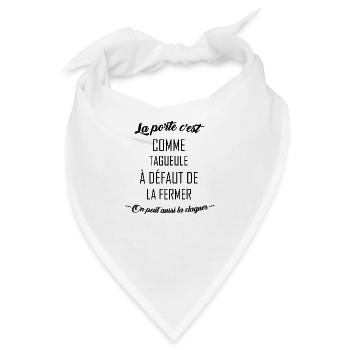 Die Tür ist wie dein Maul. - Bandana - Weiß - Vorne