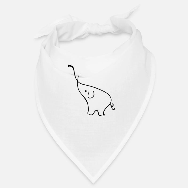 Elefant - Bandana - Weiß