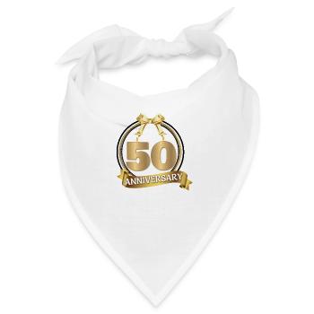 50. Jahrestag Goldener Hochzeitstag - Bandana - Weiß - Vorne