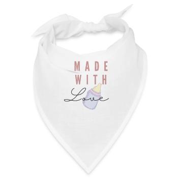 Made with Love - Baby Kleinkinder Mommy Wunschkind - Bandana - Weiß - Vorne