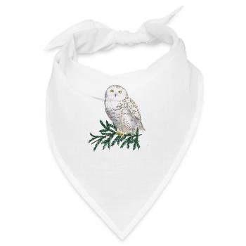Schneeeule im Wald - Bandana - Weiß - Vorne