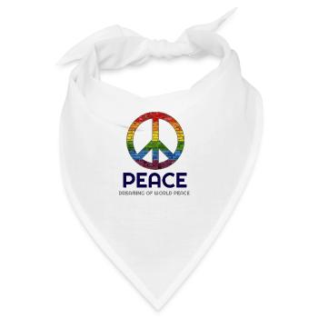 Weltfrieden, Frieden, Friedenssymbol, Friedenszeichen, - Bandana - Weiß - Vorne