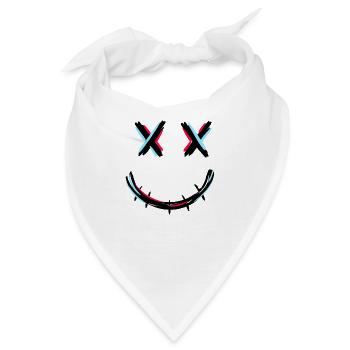 Reißverschluss Mund - Bandana - Weiß - Vorne