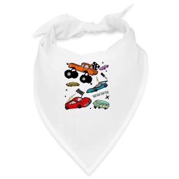 Fahrzeuge Zeichnung - Bandana - Weiß - Vorne