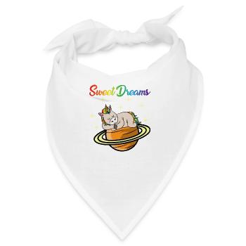 SÜßE TRÄUME EINHORN by The Manzanita´s - Bandana - Weiß - Vorne