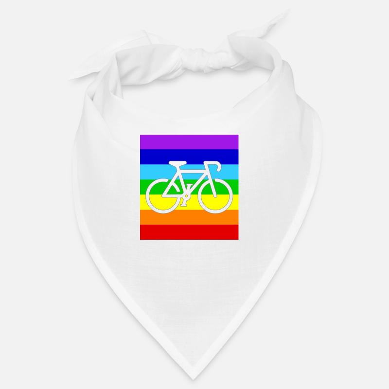 WHITE BICYCLE on a PEACE RAINBOW FLAG Bandana