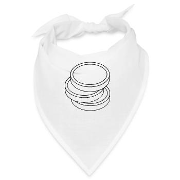 Drei Münzen in einem Stapel - Bandana - Weiß - Vorne