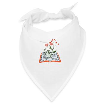 Blumen wachsen aus dem Buch - Bandana - Weiß - Vorne