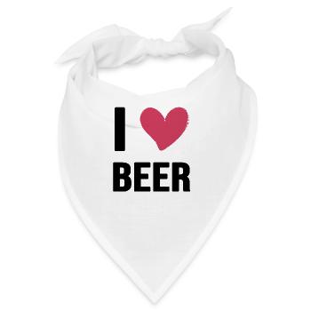 bier trinkspruch biergarten i love beer - Bandana - Weiß - Vorne