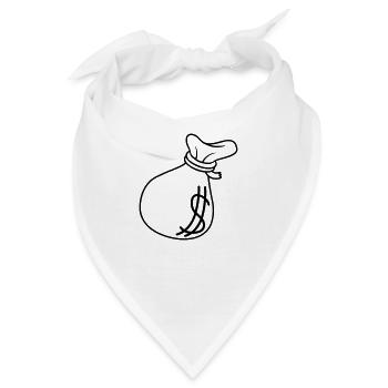 Dollar Symbol Geld Sack - Bandana - Weiß - Vorne