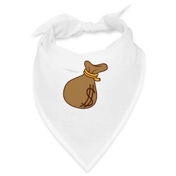 Dollar Symbol Geld Sack - Bandana - Weiß - Vorne