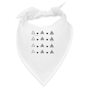 Abstrakte Zeilenreihen von Dreiecken der modernen Geometrie - Bandana - Weiß - Vorne