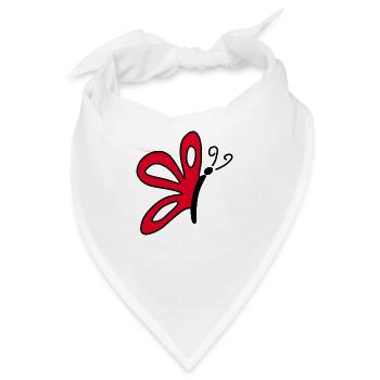 Roter Schmetterling Geschenk für sie  - Bandana - Weiß - Vorne
