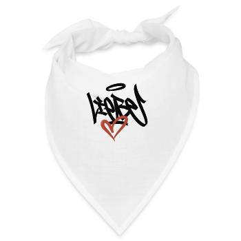 liebe Graffiit - Bandana - Weiß - Vorne
