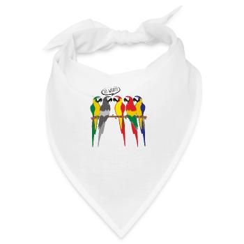 MONOCHROMER VOGELPAPAGEI - Bandana - Weiß - Vorne