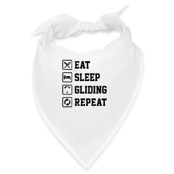 Eat Sleep Gliding Repeat Paragliding Parachute Par - Bandana - Weiß - Vorne