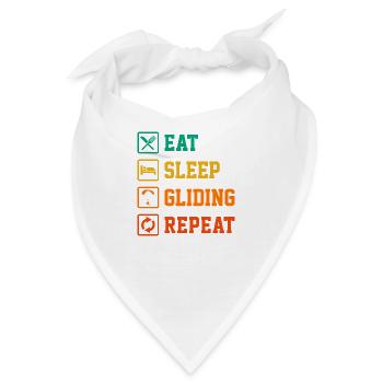Eat Sleep Gliding Repeat Paragliding Parachute Par - Bandana - Weiß - Vorne
