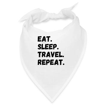 Eat Sleep Travel Repeat - Bandana - Weiß - Vorne