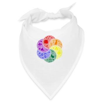 Gartenliebe Mandala – Buntes Design für Naturfreun - Bandana - Weiß - Vorne