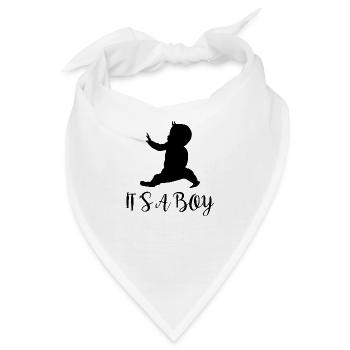 Schwangerschaft Babyparty Babyshower Boy Girl - Bandana - Weiß - Vorne