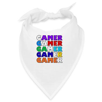 Mehrfarbiger weißer Retro-Gamer - Bandana - Weiß - Vorne