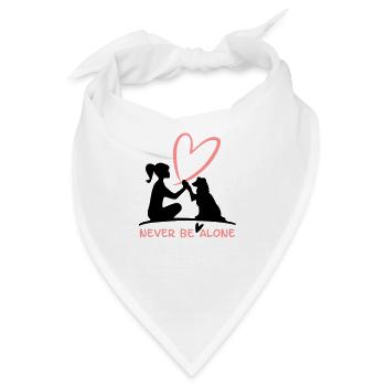 Never be alone- mit deinem Vierbeiner Hund - Bandana - Weiß - Vorne