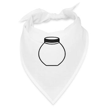 Leeres Marmeladeglas Glas Bottle - Bandana - Weiß - Vorne