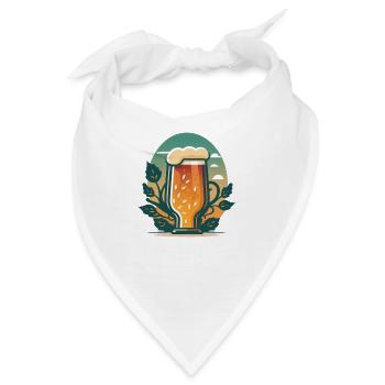 Bierglas mit Hopfen - Bandana - Weiß - Vorne