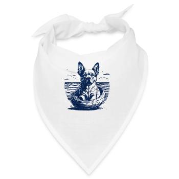Hund in einem Ei - Bandana - Weiß - Vorne