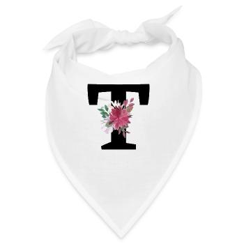 Buchstabe t blumig - Bandana - Weiß - Vorne