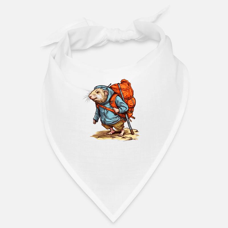 Mole rat wanders heavily packed with backpack Bandana