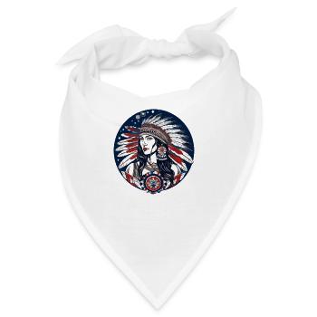 Amerikanische Folklore - Bandana - Weiß - Vorne