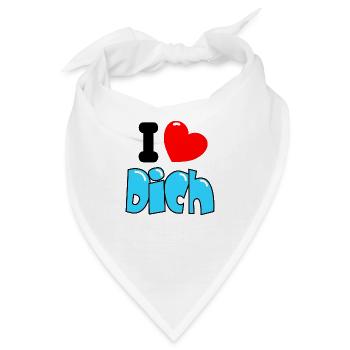 I Herz Dich - Bandana - Weiß - Vorne