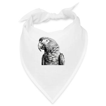 Papagei mit Bleistift - Bandana - Weiß - Vorne