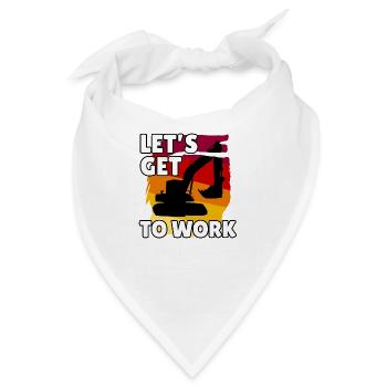 Bagger Baustelle Bauarbeiterin Mädchen I Geschenk - Bandana - Weiß - Vorne