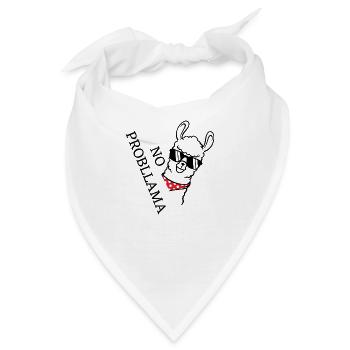 Kein Probllama - Lama lustig - Bandana - Weiß - Vorne