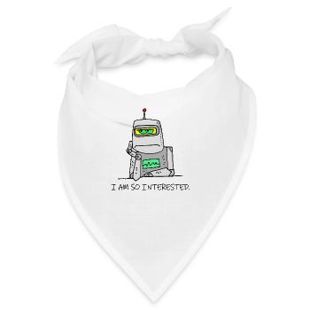Interessierter Roboter lustig launisch gelangweilt Cartoon Witz - Bandana - Weiß - Vorne
