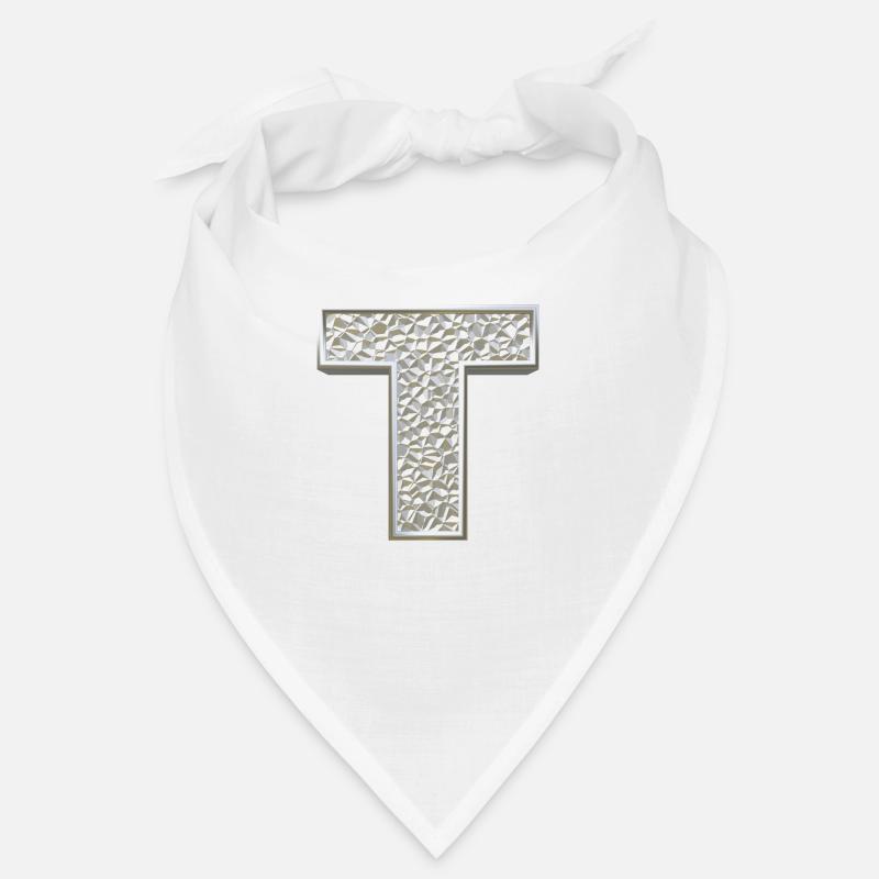 T, letter, initial, monogram, - Bandana - Weiß