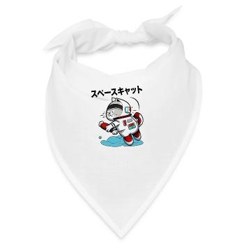SPACE CAT JAPANISCH - Bandana - Weiß - Vorne
