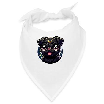 Mystic Pug Galaxy - Bandana - Weiß - Vorne