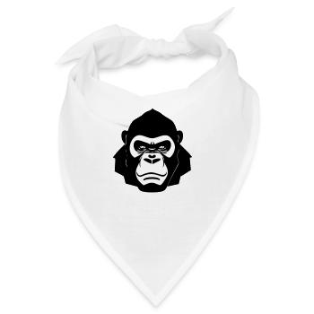 Harter Gorilla im Cartoon Stil - Bandana - Weiß - Vorne