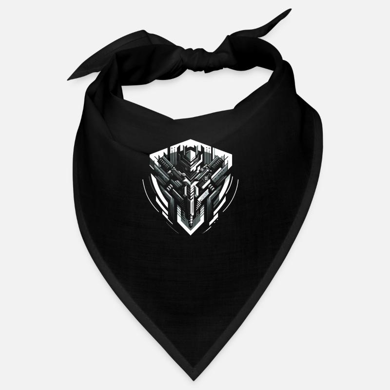 Monochromes Mech-Herz Bandana