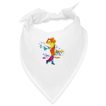 Golfspieler mit Abschlag - Bandana - Weiß - Vorne