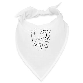 Amour - Liebe Schwarz - Bandana - Weiß - Vorne