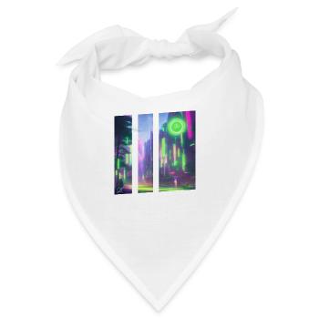 Manga Grüne Stadt - Bandana - Weiß - Vorne
