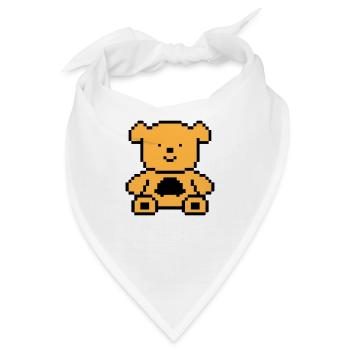pixel bär - Bandana - Weiß - Vorne