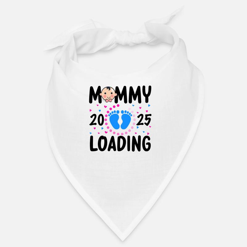 Mommy loading 2025, Mama loading 2025 - Bandana - Weiß