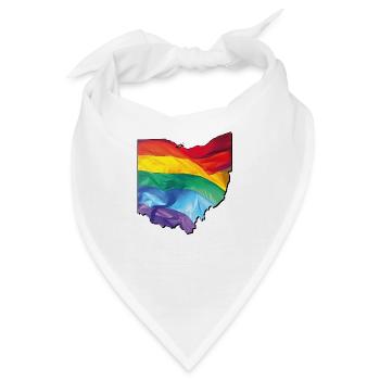 Ohio (USA) | echte Flagge | LGBTQIA+ - Bandana - Weiß - Vorne