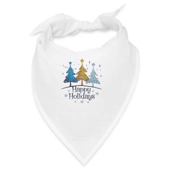 Happy Holidays - Bandana - Weiß - Vorne