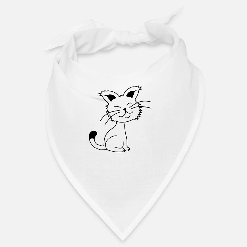 Hübsche Katze Guckt Glücklich Fröhlich Lächelnd Bandana